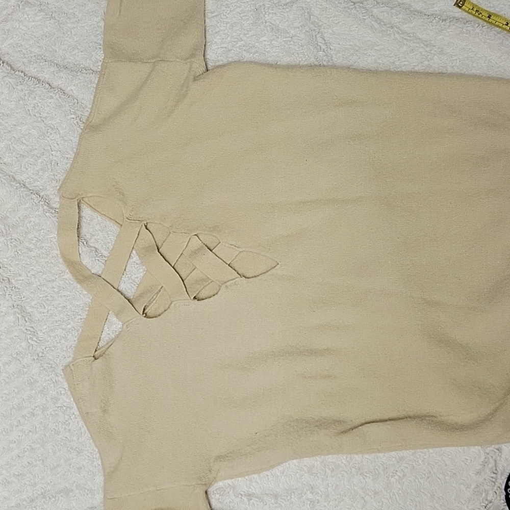 Dreamers Cross-Back Oversized Sweater in Cream, size S/M